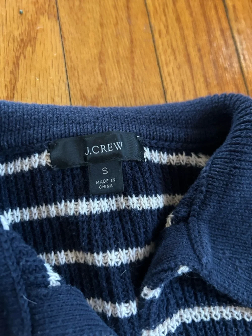 J.Crew Sweater Relaxed Collared Women’s Nautical S Stripe Split Cuff